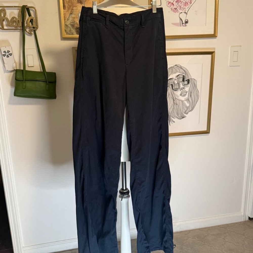 Rag and bone black high-waisted wide leg trousers (size 4) 122